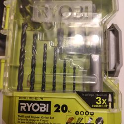 Ryobi 20 piece OEM brand new drill kit plus more