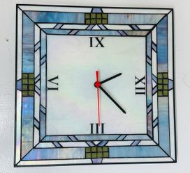 Stained Glass Style Battery-Operated Clock – $10