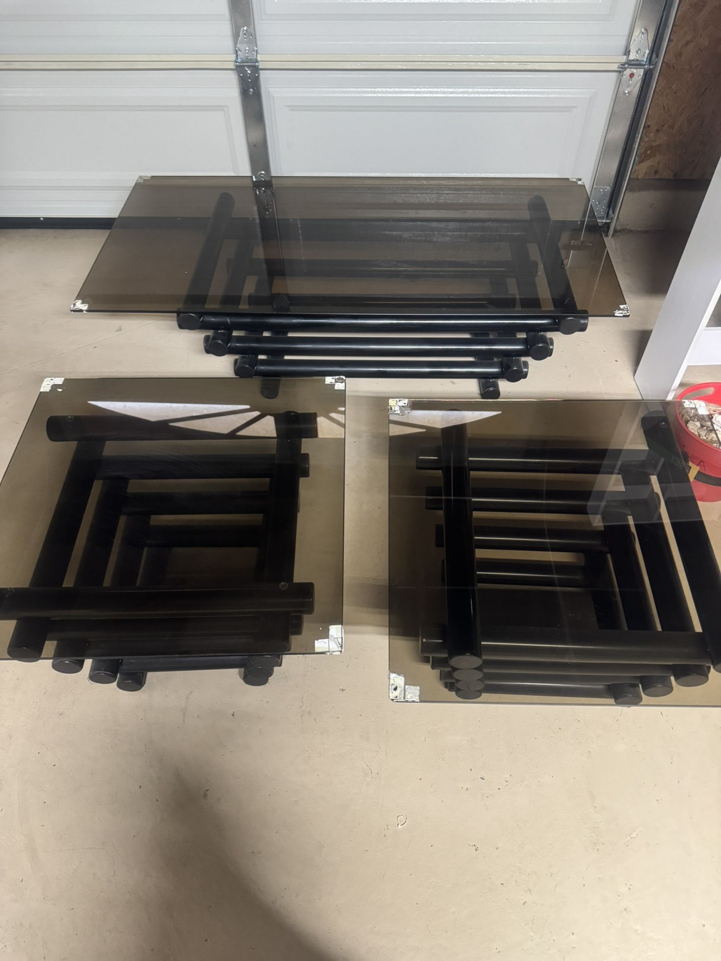 Glass Coffee Table and Side Tables