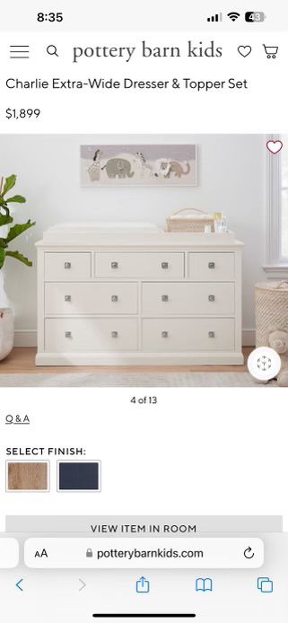 Charlie Extra Wide Dresser W/ Topper - Pottery Barn