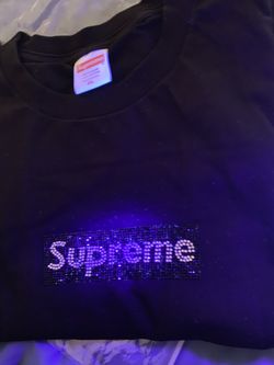 Supreme Swarovski box logo black XL