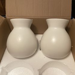 Two Trendy White Vases  