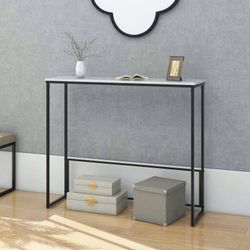 Abble Sleek Console Table with Marble Stone Top, Compact Entryway Table 36"
