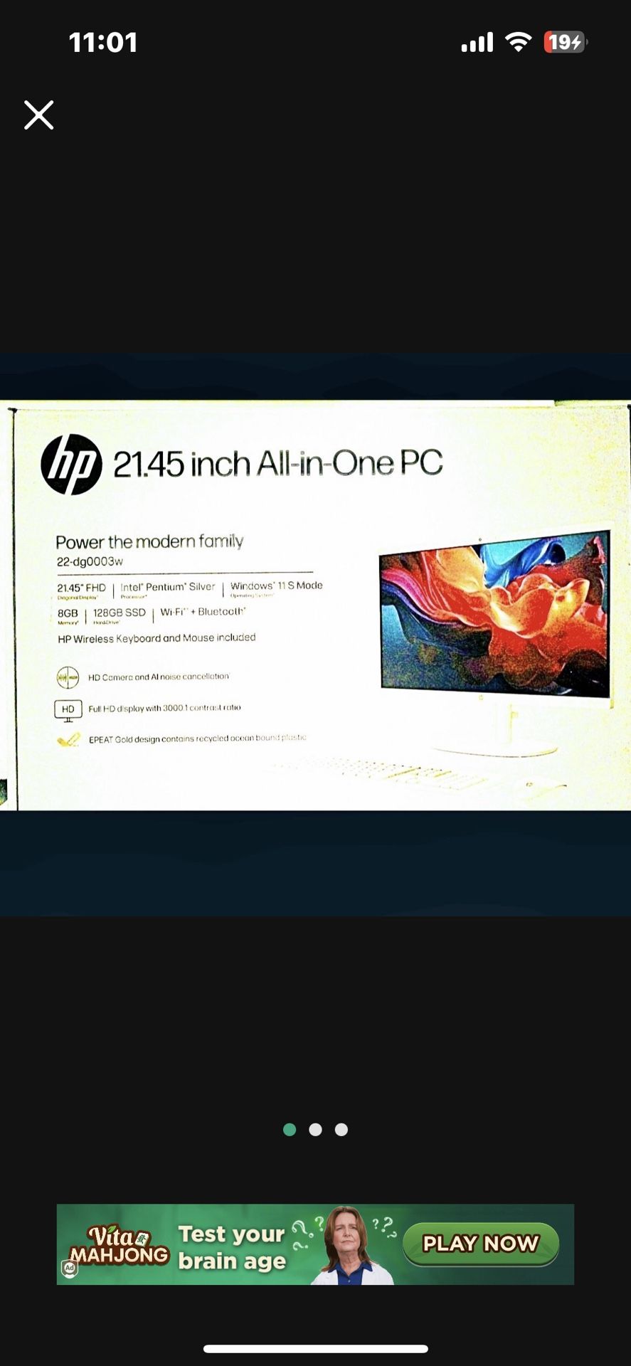 HP 21.45 Inch All-In-One Desktop PC Windows