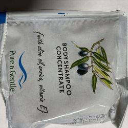 Pure & Gentle Body Shampoo Concentrate With olive oil, arnica, vitamin E. $2 each 