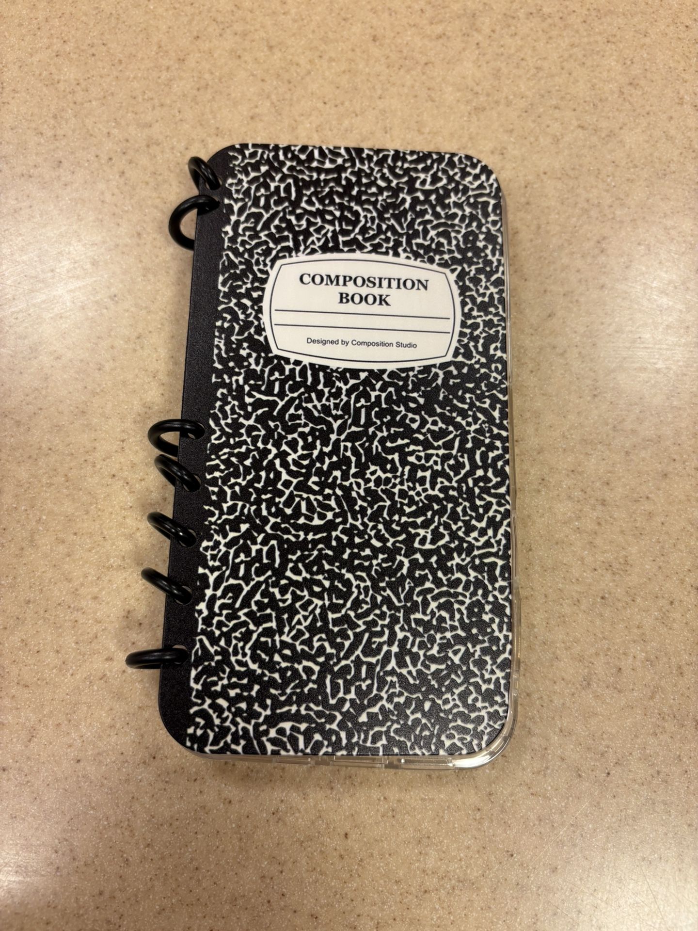 Black Composition Book Phone Case For iPhone 16 Plus