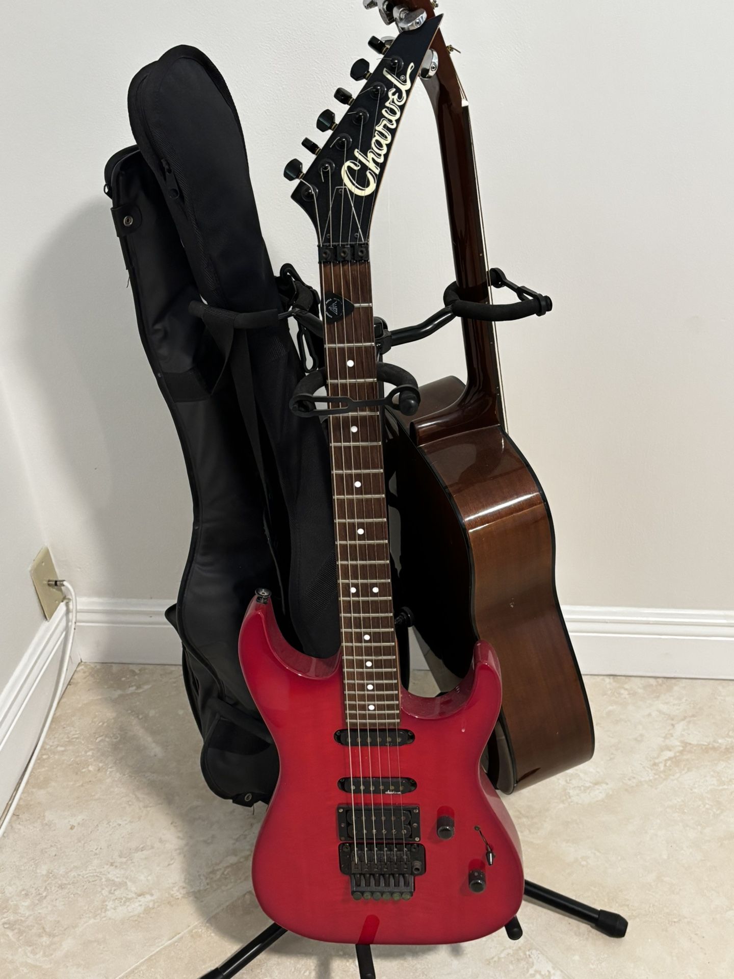 Charvel 475 Deluxe (1(contact info removed) MIJ) - Red - Active Mid-Boost & Toggles