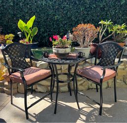 Patio Bistro Set with Cushions