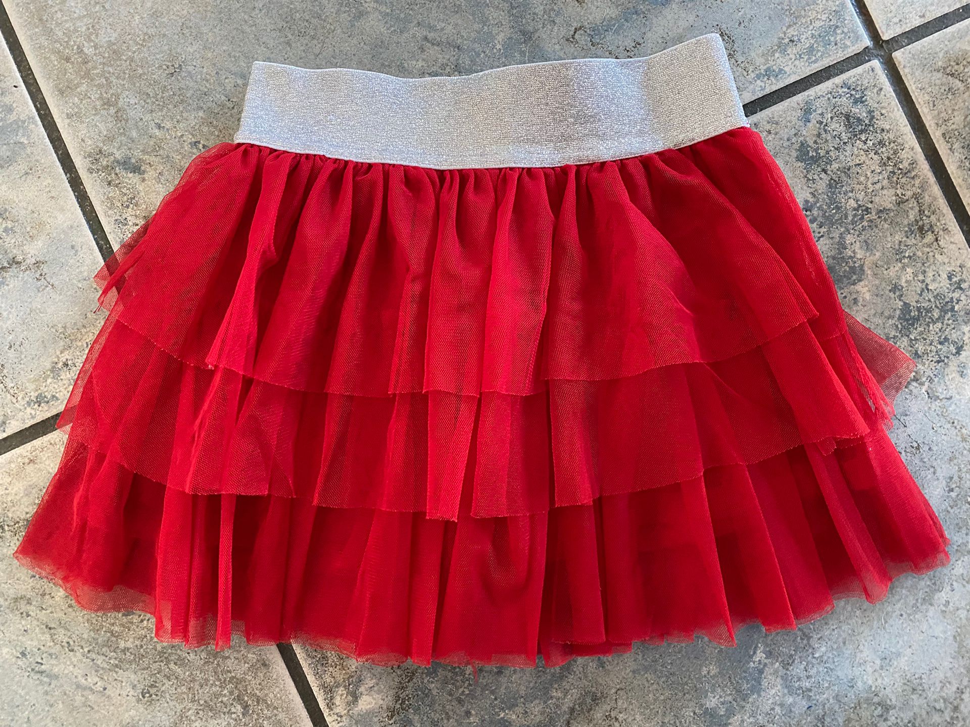 Tiered Tulle Skirt Red Size 7/8