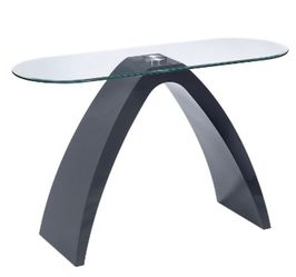 Glass Top Table with Grey color base