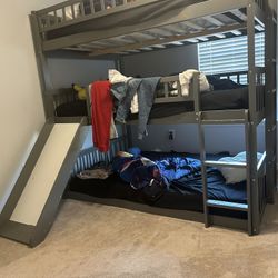 GREY TRIPLE FULL BUNKBED