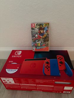 Nintendo switch limited edition with game Mario Odyssey bundle used in great condition