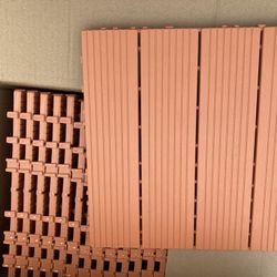 44 Pcs Plastic Interlocking Deck Tiles, 12” x 12” Patio Deck Tiles