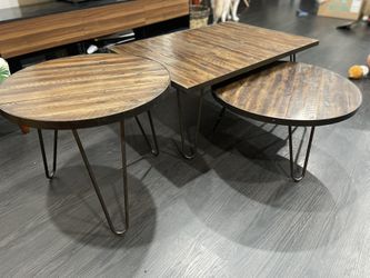 World Market Set of 3 Industrial Modern Nesting Coffee tables & End Table