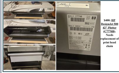 Poster printer- print head chain replacement needed