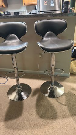 Set of 2 Gray Bar Stools
