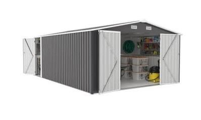 New in Box Outdoor Storage Shed 10×14 FT Utility Tool Shed Metal Storage Garden Shed