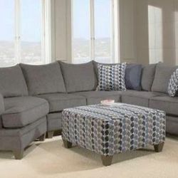 Sectional Sofa with Plush Pillows