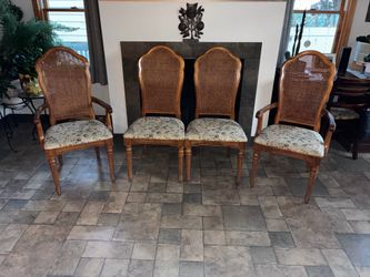 4 cane back chairs