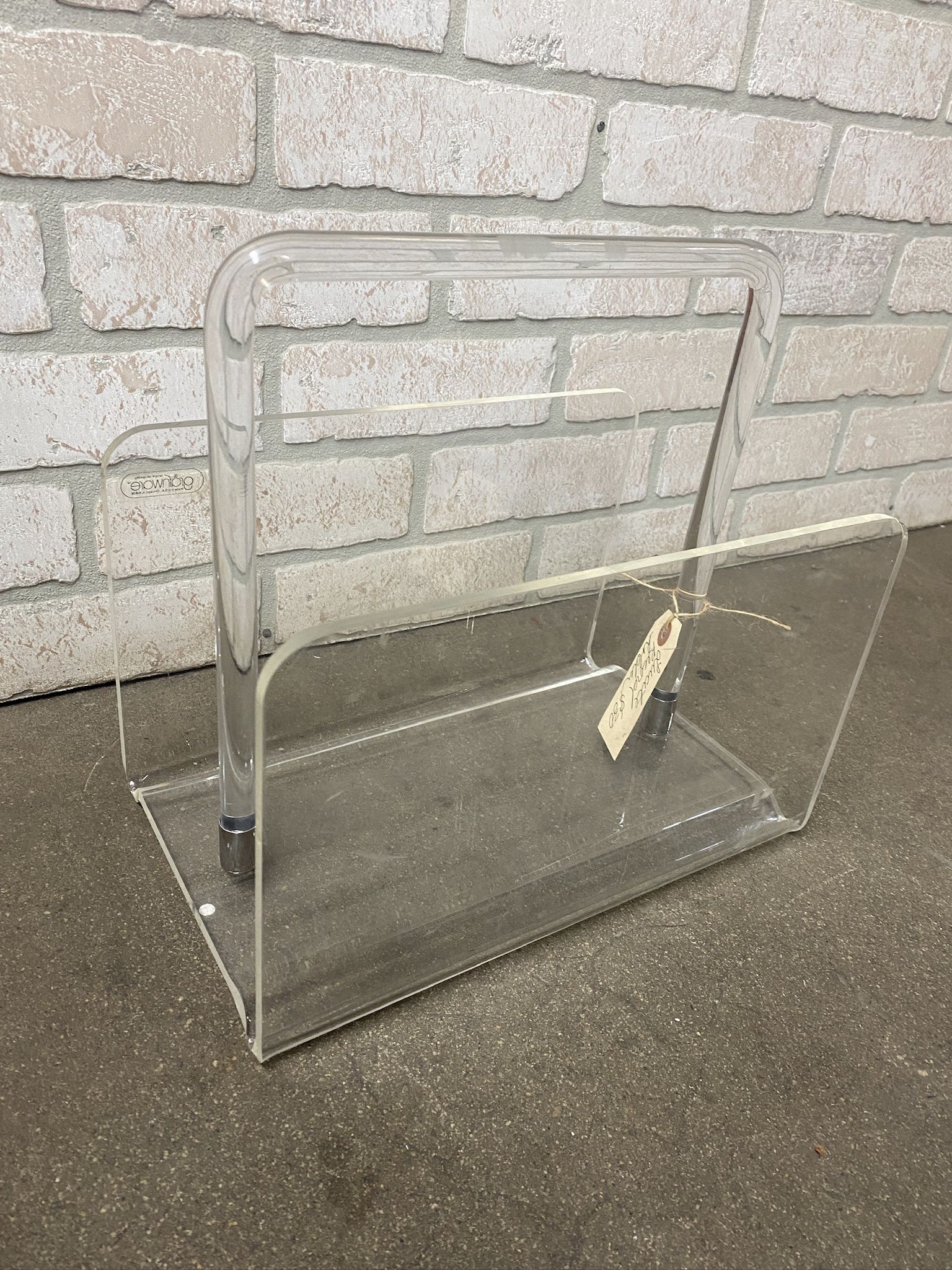 Lucite Acrylic Record Holder Table Top