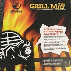 Mountain Grillers BBQ Grill Mat Non-Stick - Heavy Duty BBQ Grilling Mats for Gas Grill or Charcoal - Nonstick Grill Mat Outdoor Easy Use - Reusable Se