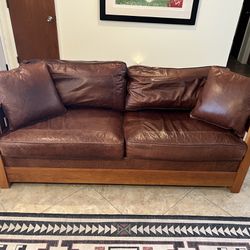 STICKLEY Orchard Street Sleeper Sofa / Couch - Leather