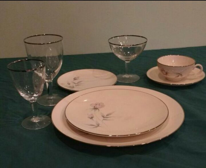 Price Reduced: Regal-American, Dusty Rose China, 8 place settings Fine China 1962-1964 pattern