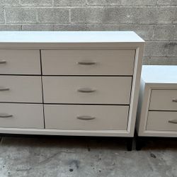 Large White Dresser And Nightstand 