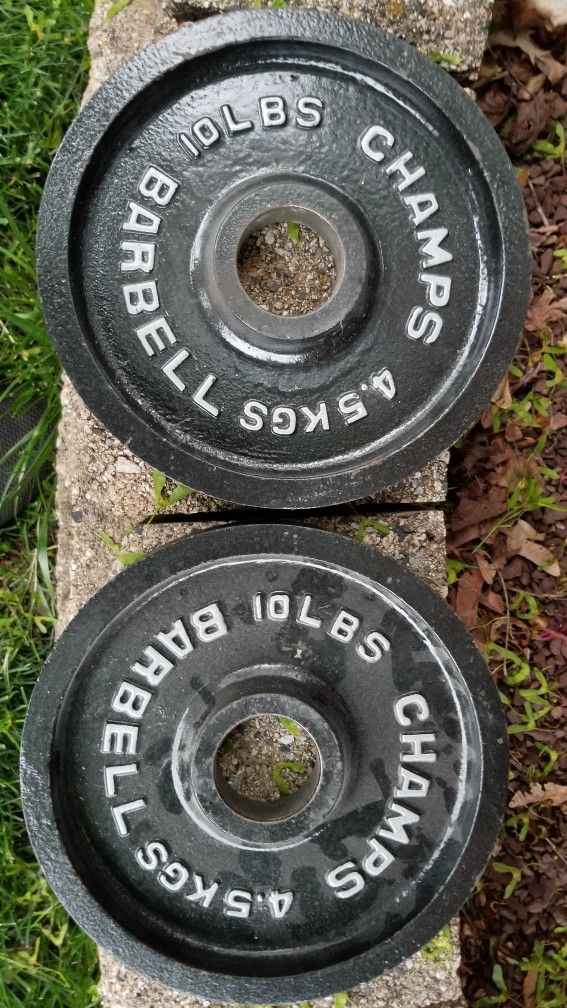 2 - 10lb Champs 2" Olympic Barbell Plates 