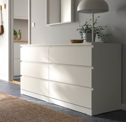 Ikea Drawer - MALM 6 Drawer Dresser - White