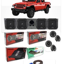 JEEP GLADIATOR FULL BASS AND VOICE PACKAGE KICKER AUDIO INSTALLED