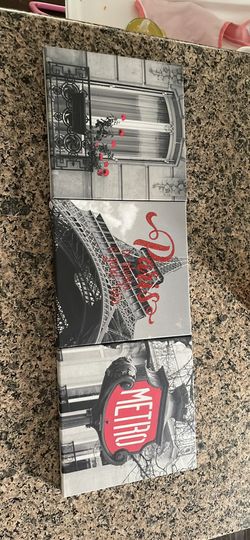 3 Paintings Of Paris Color Grey