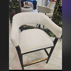 PER STOOL - Stunning FRONTGATE AUDEN COUNTER HEIGHT BOUCLE , Espresso frame