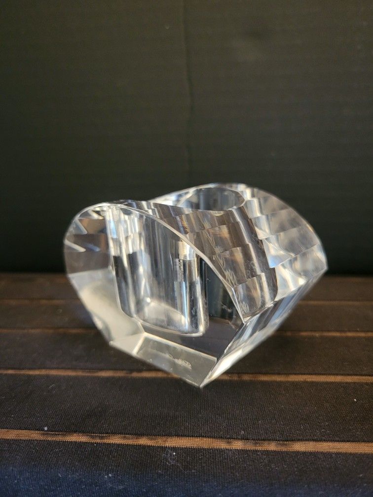 Oleg Cassini Crystal Bubble Coin Dot Votive Candle Holder 2.5" Tall