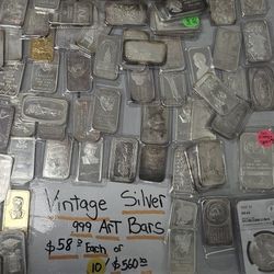 Selling 1 ounce 999 Rounds spot + $3/ Art Bars spot +6