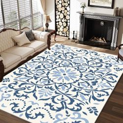 8x10 Blue Washable Area Rug