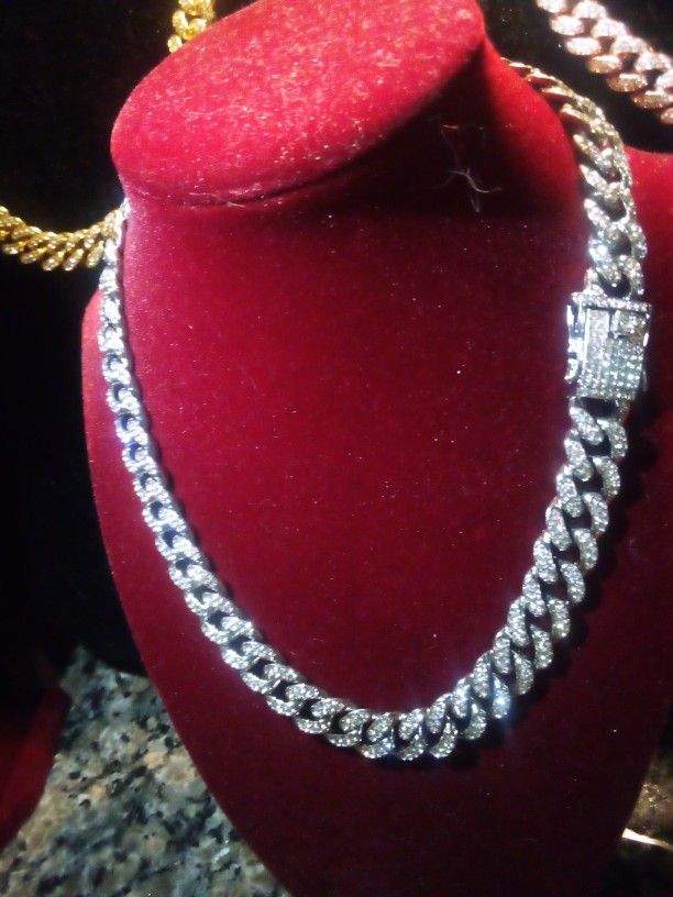 White Gold 16" Choker, 18" Shorty & 26" Long Set