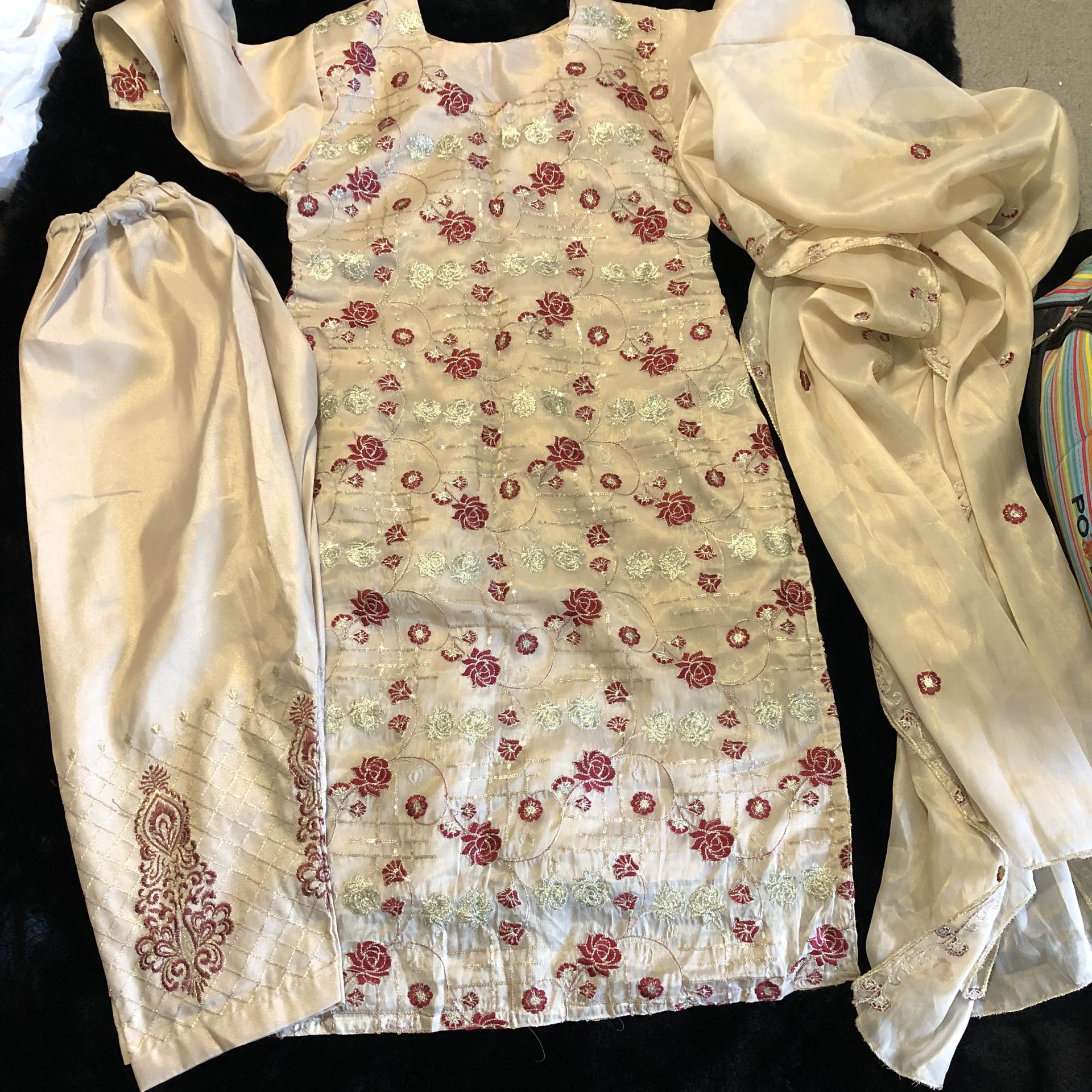 Pakistani Indian Bollywood Shalwar Kameez Dress Outfit Clothes Bust 41” Organza Formal Fancy Party