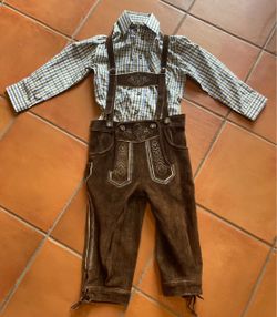 Boys German Lederhosen Octoberfest Costume Size 6/7