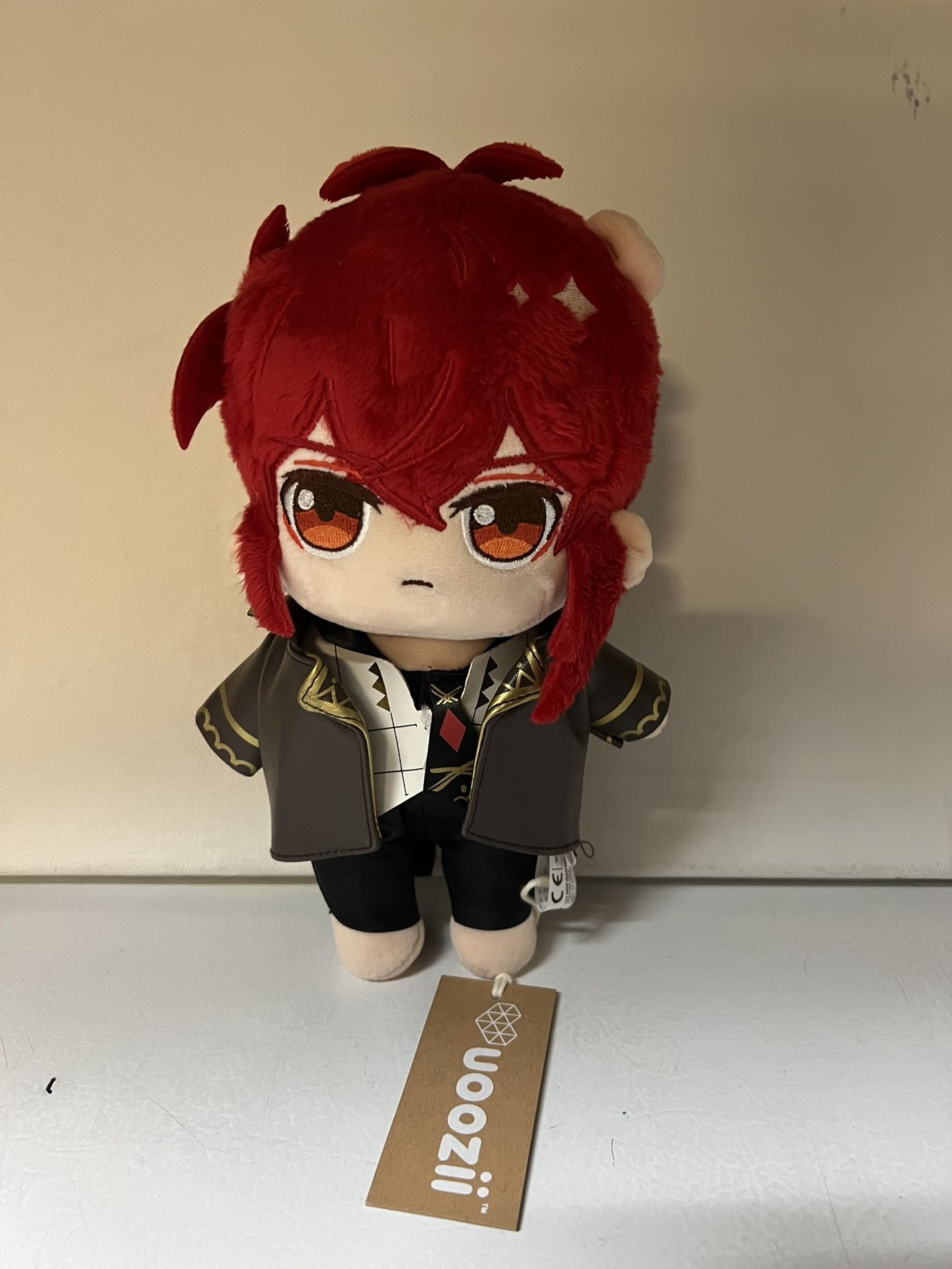 20cm Or 9” Genshin Impact Diluc Plush Dress up Doll Stuffed Cosplay Official uoozii plush 9” tall