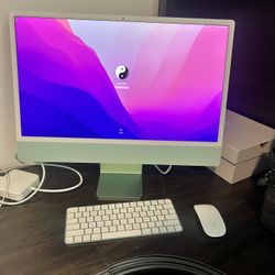 Apple iMac 24” M1 (2021) – Green – 8GB RAM / 256GB SSD – Keyboard & Mouse