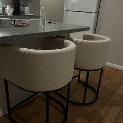 Modern Beige Bar Stools (Set of 2)