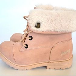 Blowfish Malibu Pink Bluff Faux Fur Size 4 Boots