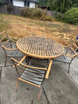 5-Piece Metal Lattice Patio Dining Set