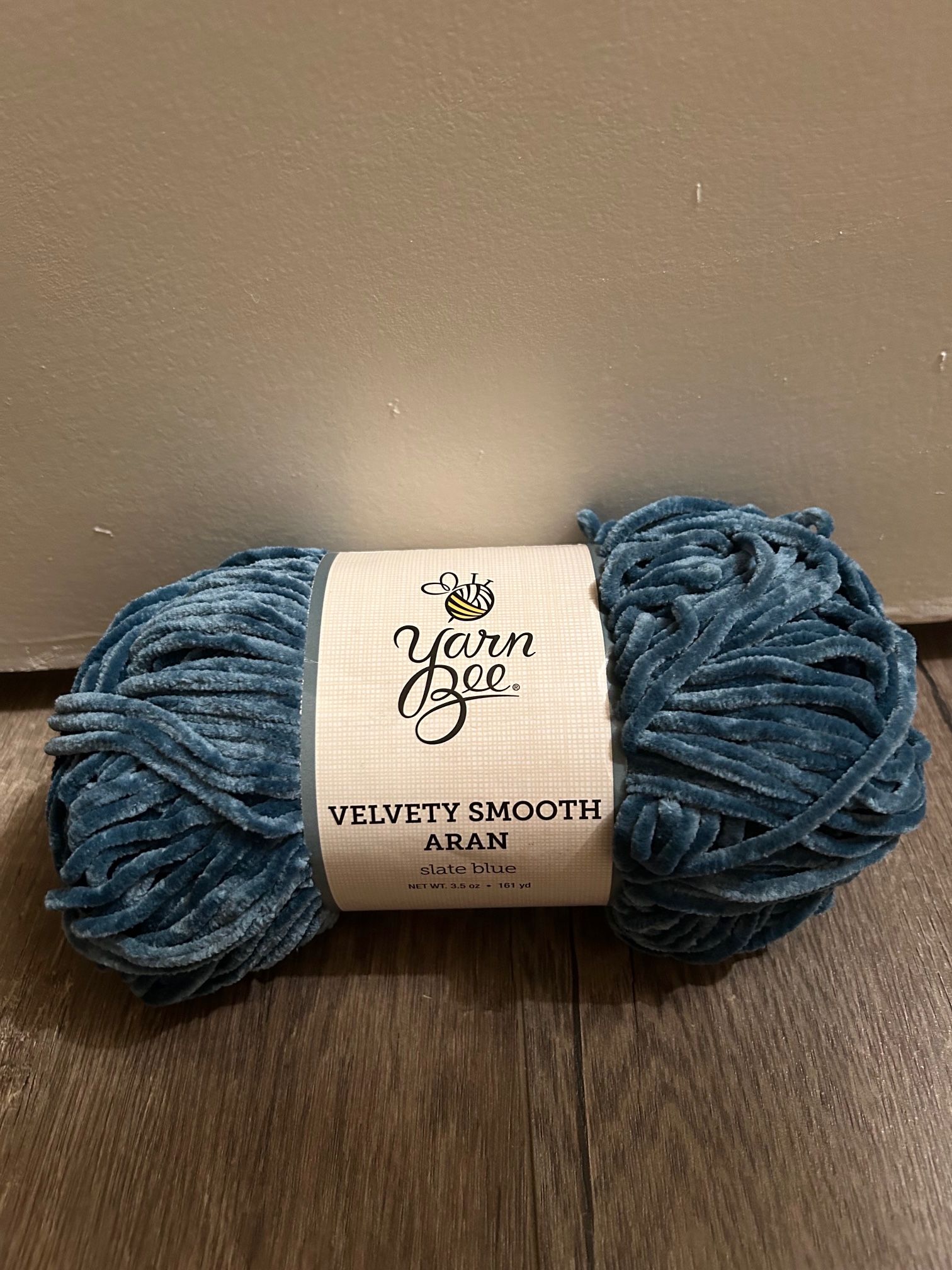 yarn bee velvet smooth aran yarn slate blue