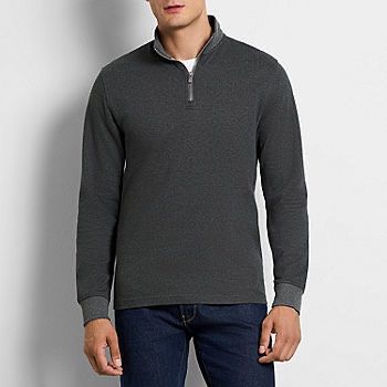 Van Heusen Men’s Mock Neck Long Sleeve Pullover Sweater Shirt, 1/4 Zip, Gray, XL – 73% Cotton Elevate your casual wardrobe with this versatile Van He