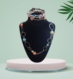 Necklace With Bracelets Set