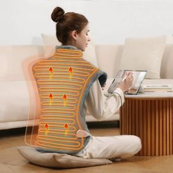 MaxKare Large Heating Pad with 4 Heat Settings & Auto Shut-off for Full Body Stress Relief, 24"x33"- Gray