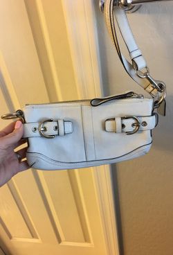 Coach white leather mini bag