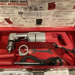 Drill New Unused Milwaukee Right Angle Drill/Metal Case
